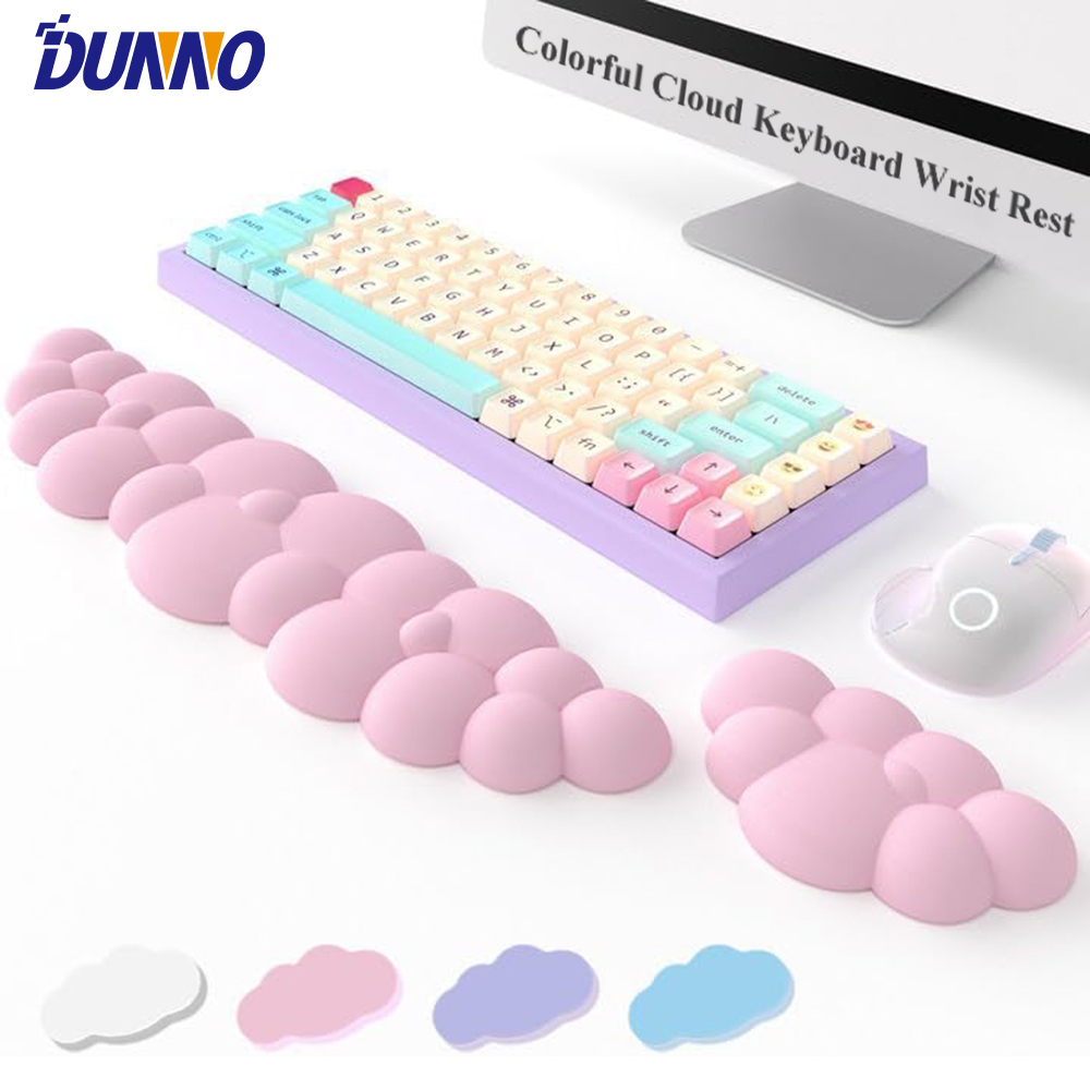 Cloud Keyboard Wrist Rest Soft Leather mouse pad Memory Foam Wrist Support Cushion for Easy Typing Pain Relief Ergonomic Anti-Slip