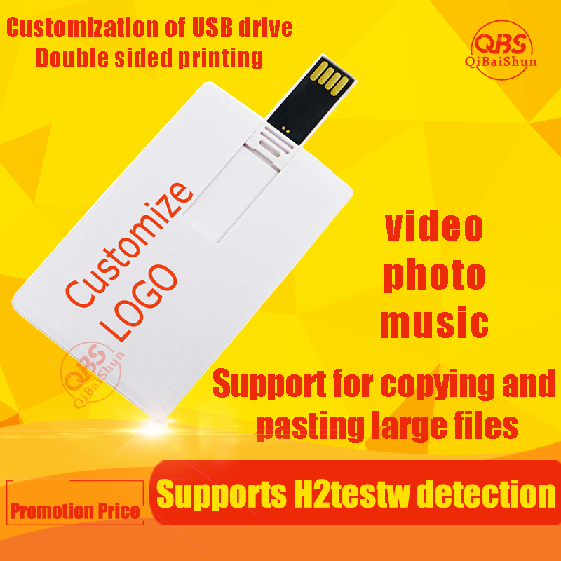 (Over 10pcs Free Logo)DIY USB Flash Drive 1GB 2GB 4GB 8GB OEM Gift Custom Logo Plastic Name Card PenDrive Memory Stick Print Logo Gifts 16GB 32GB 64GB 128GB Pen drive pendrive