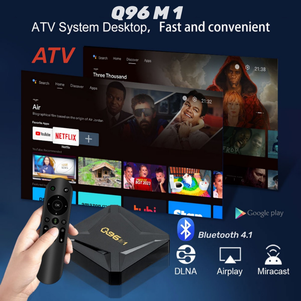 Q96 M1 Intelligent Android TV Box Android 10 System H313 Advanced Chip 2.4G 5G Dual WIFI Bluetooth 4.1 4K HD Playback with Language Control