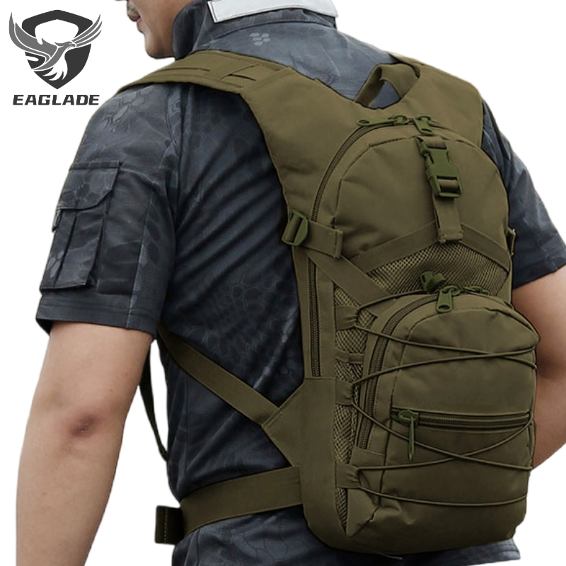 Eaglade Tactical Hiking Bicycle Backpack In Green Oxford