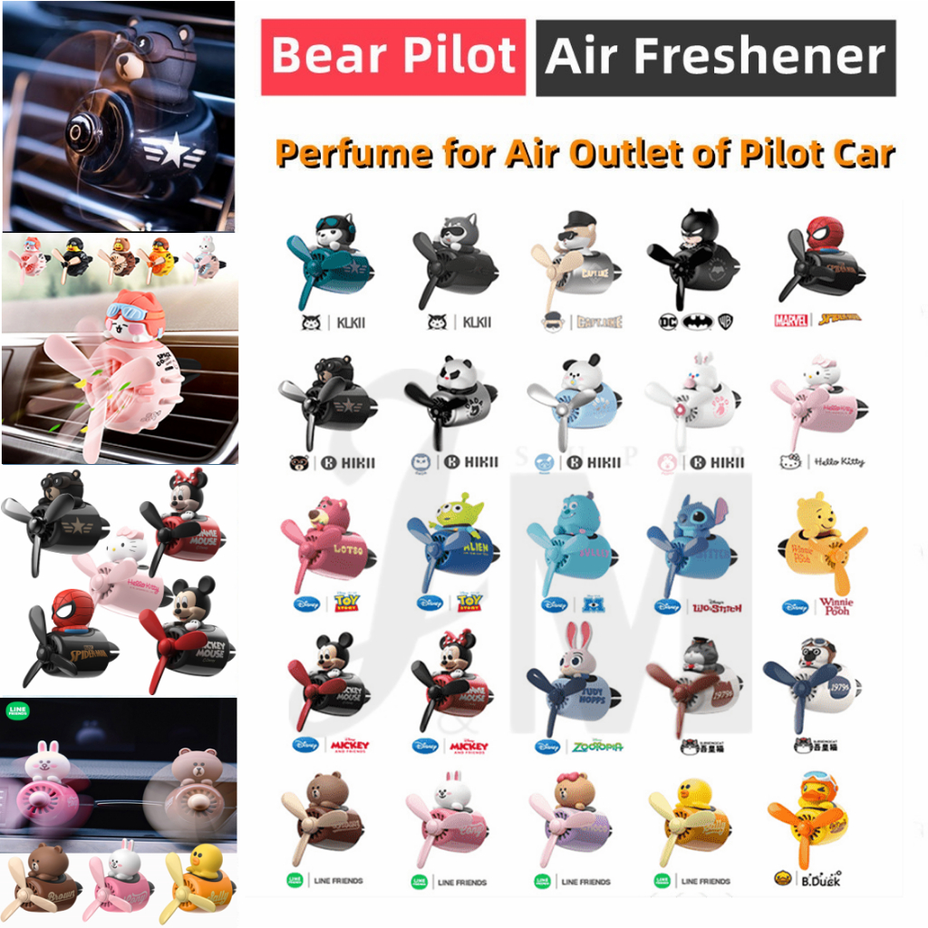 Car Aromatherapy Car Air Freshener Bear Pilot Propeller Bulldog Air Outlet Fragrance Auto Interior Accessories