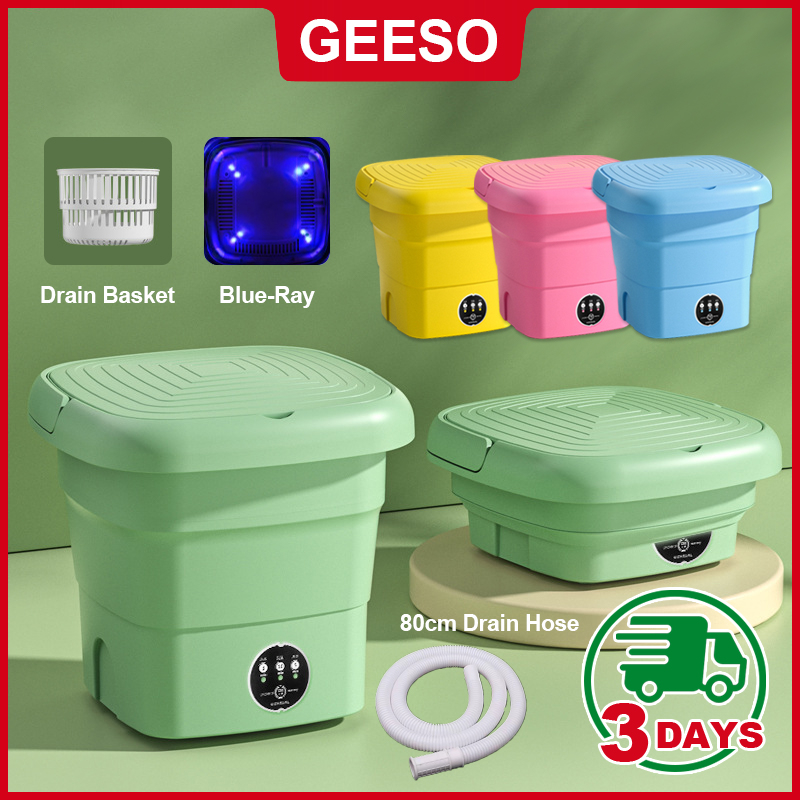 GEESO Mesin Basuh Mini Washing Machine Portable Foldable Folding Travel Laundry Washer Baby Clothes Socks Bra Washing Capacity 4.5L Household Dormitory Children Underwear Socks 便携式迷你洗衣机 可折叠洗衣机