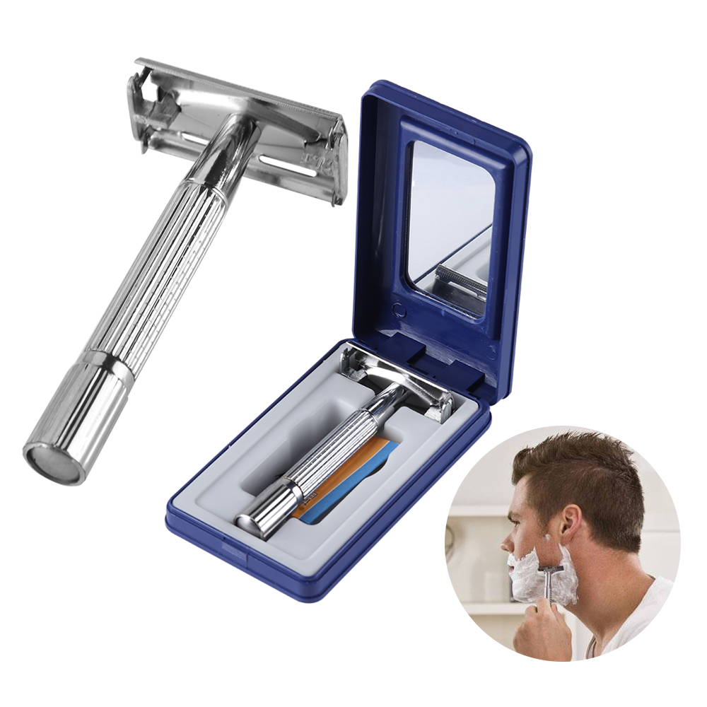 Men’s Traditional Classic Butterfly Double Edge Chrome Sharp Shaving Safety Razor + 10 Blades