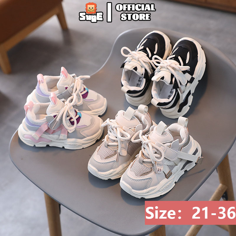 SUGE kasut budak lelaki Fashion Children Sports kids shoes boy Girls Sneakers Thick Soles Non Slip Baby Girl Shoes/爆款儿童老爹鞋