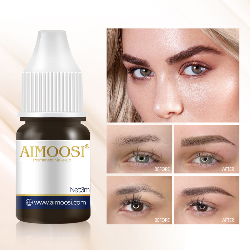 Aimoosi Permanent Makeup Color Pigment Permanent Makeup Pure Organic Plant Pigment Tattoo Eyebrow Ink Eyebrows and lips eyebrow trimming Manual machines are available No smudge, no discoloration