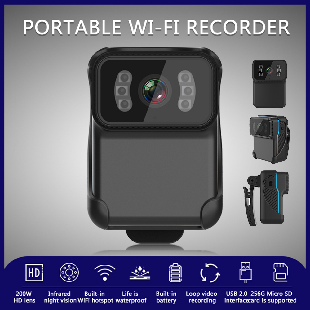 Wearable police on-site law enforcement recorder CCTV mini camera conference DV built-in battery 2MP