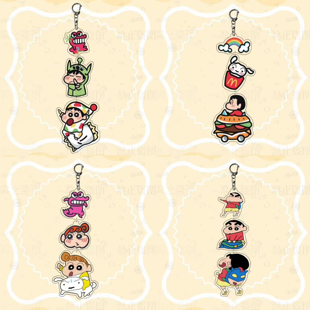 Cartoon Cartoon Anime Crayon Shin-Chan Acrylic Keychain Cute Shin-Chan Pajama Keyring Pendant