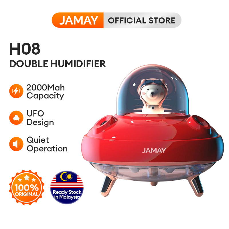 JAMAY H08 Humidifier Dual Spray Rechargeable Air Diffuser HO8 USB Air Humidifier with essential oil Aroma Diffuser Aromatherapy LED colorful Air Humidifier For Room Air Purifier