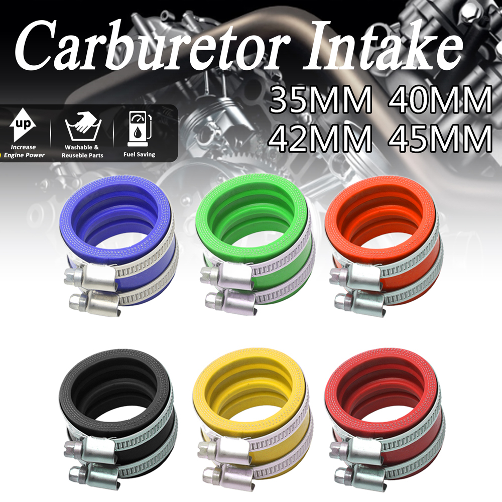 Motorcycle Carburetor Rubber Adapter 35mm/40mm/42mm/45mm Inlet Pipe Intake Motorbike Accessories