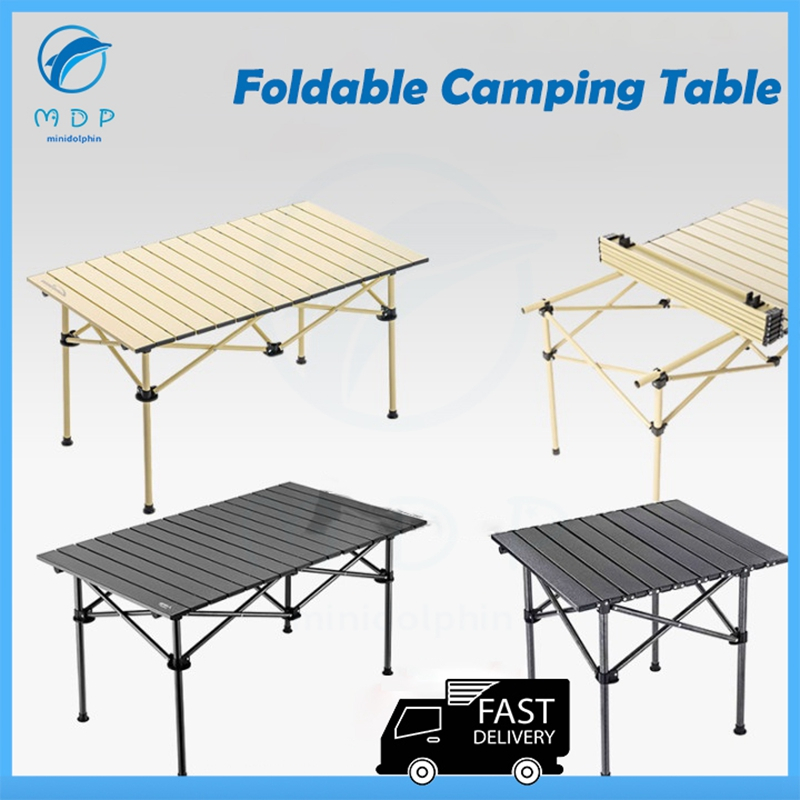 【Fast delivery】Foldable Camping Table Portable Folding Meja Outdoor garden Picnic Table Egg Roll Table Aluminum makan lipat BBQ Aluminium Table Light Furniture Outdoor Barbecue