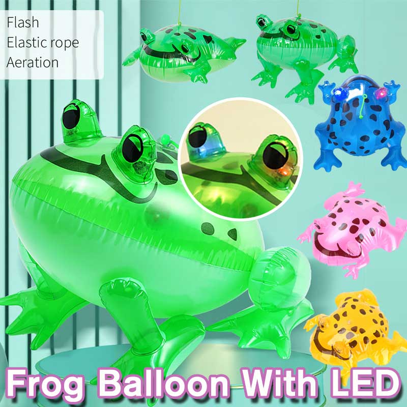 Inflatable Shining Eyes Cartoon Frog Pink Yellow Green Frogs Children Toy Festival Party Decor Classic Toys for Children Toddlers Boys Girls