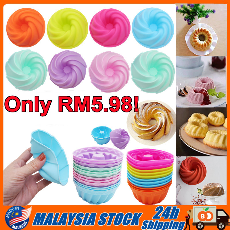 12pcs Acuan Kuih Kaswi Viral Twister Mould Cake Mould Jelly Pudding Steamed Cake Twister Plastic Mold