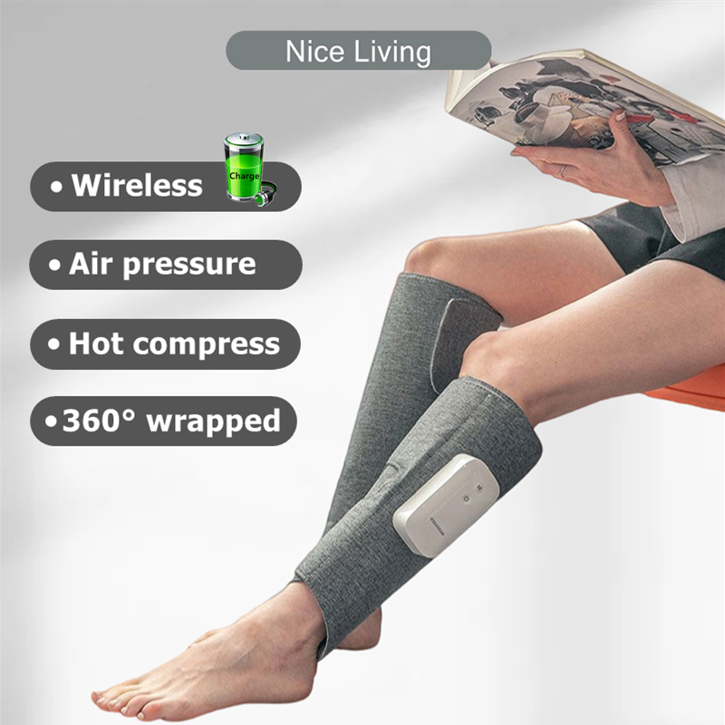 Wireless Leg Massager Calf Massage Air Pressure Hot Compress Massager  Rechargeable Electric Leg Massager Pain Relief Leg Silmming