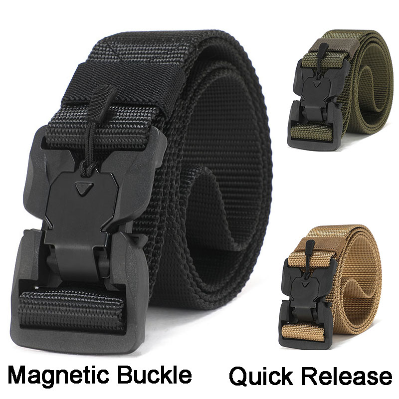 NEW Military Equipment Combat Tactical Belt for Men Army Training Nylon Magnetic Buckle Waistband Outdoor Hunting Waistband Overalls Canvas Special Forces Belt