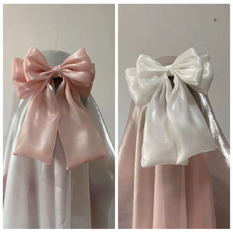 barbie pink芭比粉Bridal Wedding Hijab ribbon bow pin Buckle 2 in 1 hairpin hairclip Ribbon Bow Pin for Hijab hijab pin pin tudung Brooch Butang Baju Melayu Bulan Bintang Button Malay Muslimin Hijab Brooch Scarf Pin Tudung Kerongsang Butang Baju