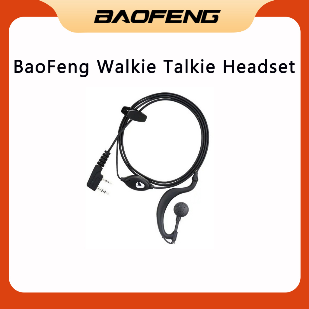 Baofeng 2 Pin Mic Headset Earpiece Ear Hook Earphone Radio Headset