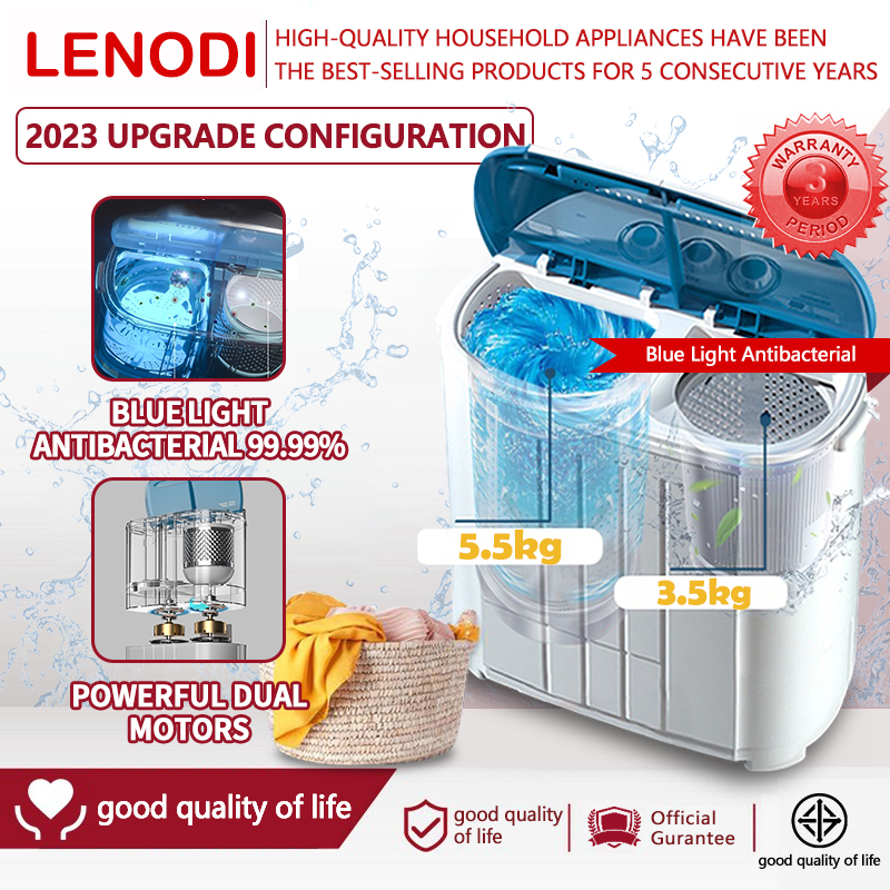 Semi Auto Double tub Washing Machine Mesin Basuh Separuh Auto ，Washing machine with dryer