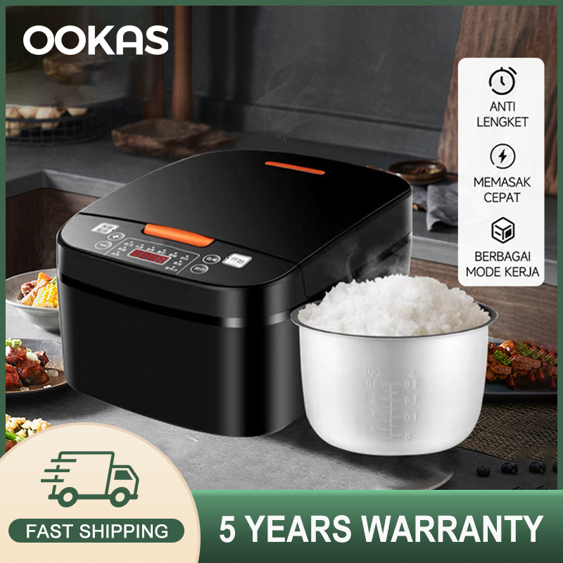 OOKAS 6L Big Rice Cooker Multifunction Smart Screen Periuk Nasi Elektrik Non-Stick Pot Suitable For 8-10 People 智能電飯鍋多功能