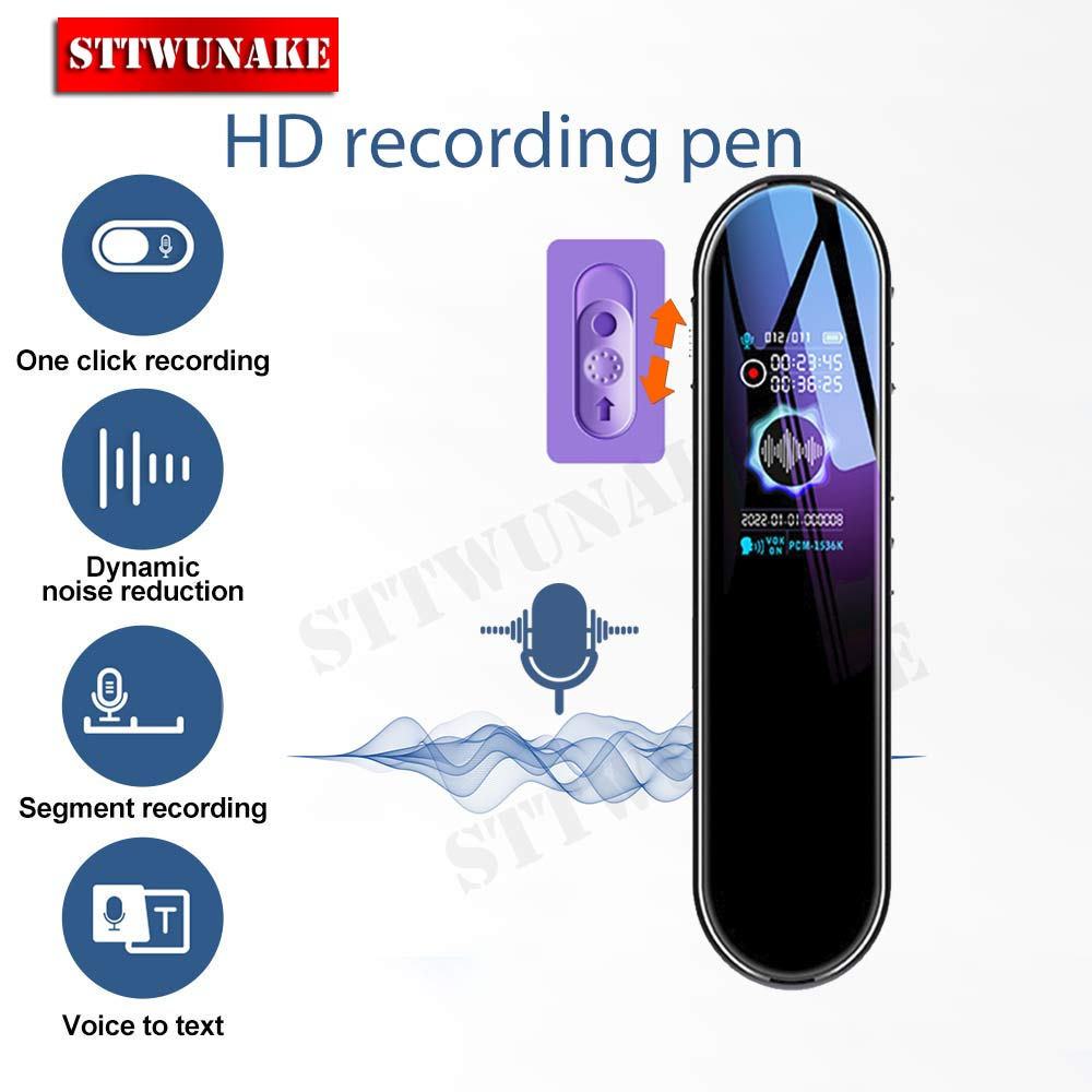 Secure Encryption Professional Color Screen Voice Activated Recorder Digital Audio Sound Recording Device Dictaphone STTWUNAKE