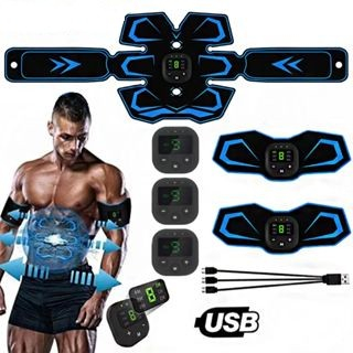 Muscle Stimulator Electric Abdominal  EMS Trainer Belt Rechargeable Body Massage Muscle Training Stimulator Gear Fitness Massager