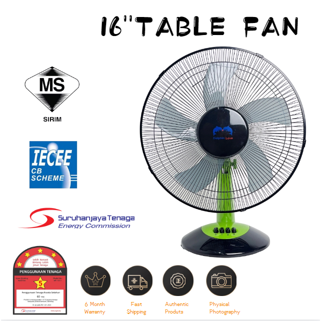 Table Fan(16") 5 Blades Mute Home Fan Rotating Strong Ready Stock/SH-003/SH-012/SH-014/TZ-005/TZ-006