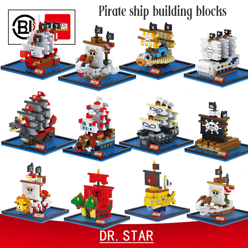 One Piece Pirate Ship Building Blocks Set, 12 types of supply options, educational STEM toys,toy for kids