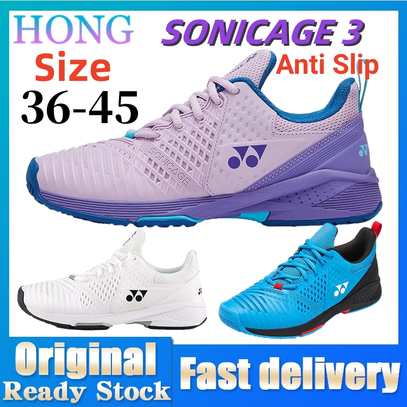 Yonex Sonicage 3 Badminton Shoes For Unisex Sneakers yonex Power Cushion Breathable ultralight Anti Slip Badminton Shoes Tennis shoes for Mens and Womens(with box)