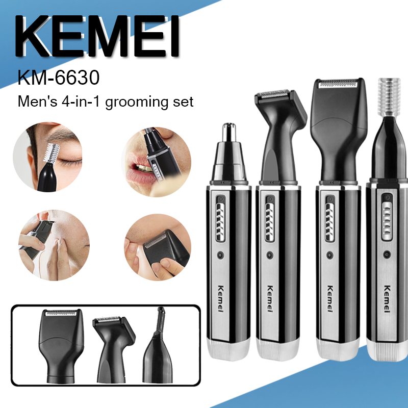 Kemei 4 In 1 Electric Shaver Nose Hair/Beard/Eyebrow/Ear Shaver Trimmer Rechargeable  Hair Trimmer KM-6630