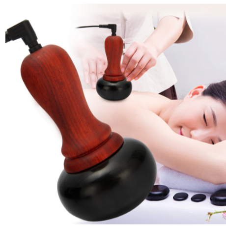 Hot Stone Electric Gua Sha Cupping Scraping Massager Bian Stone Moxibustion Apparatus Hot Compress Scraping Back Heating Massage Relax Muscles Skin Lift Spa