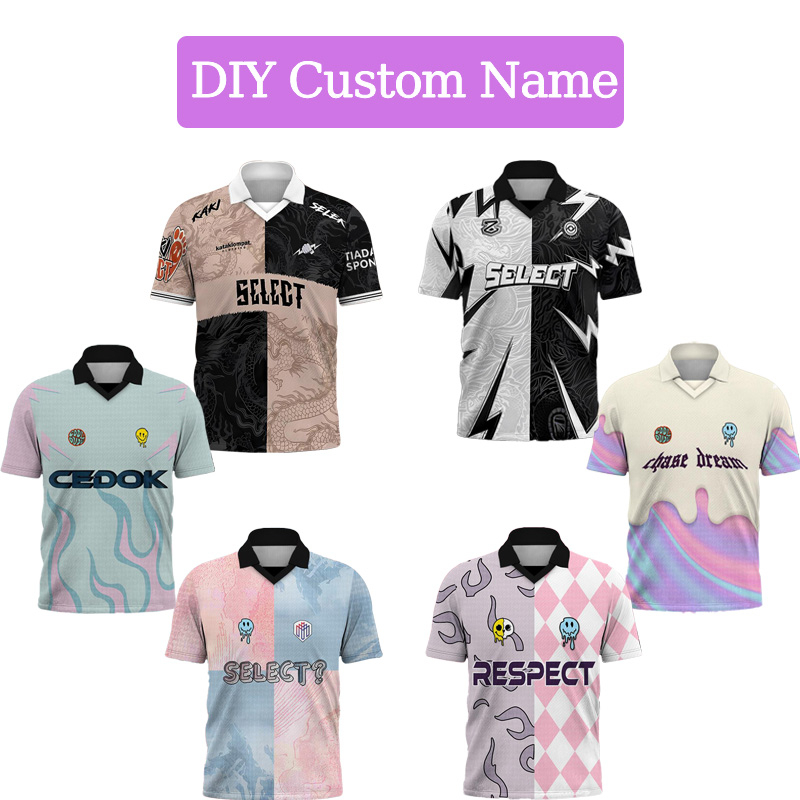 (Custom Name) 2024 New Summer Men's Retro Street Football Jersey Oversized Sweatshirt Short Sleeve T-Shirt Lightning Dragon Print Messi Jersey T-Shirt Virus Women's Jersey Outdoor