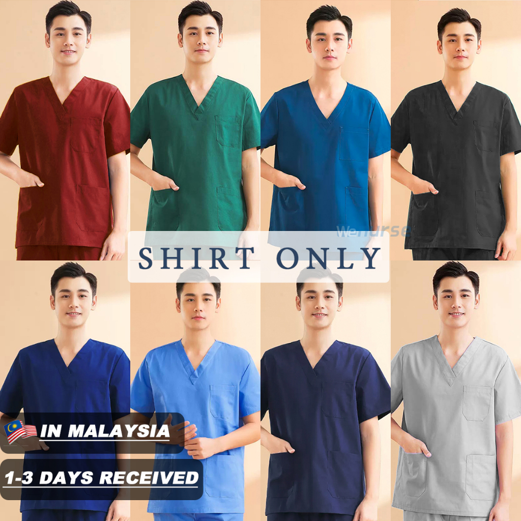 【MALAYSIA READY STOCK】 MEDICAL SCRUB SUIT BAJU SCRUB TOP ONLY