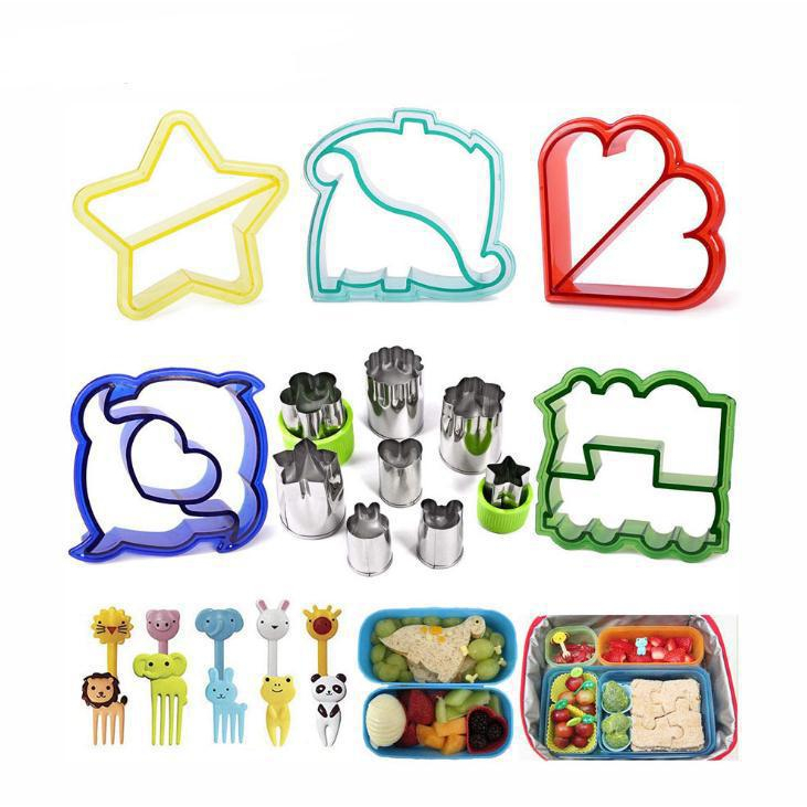 Sandwich Bread Cutters Set for Kids Bento Lunch Box Mold Supplies Vegetable Fruit Crust Shapes Cookie Cutters