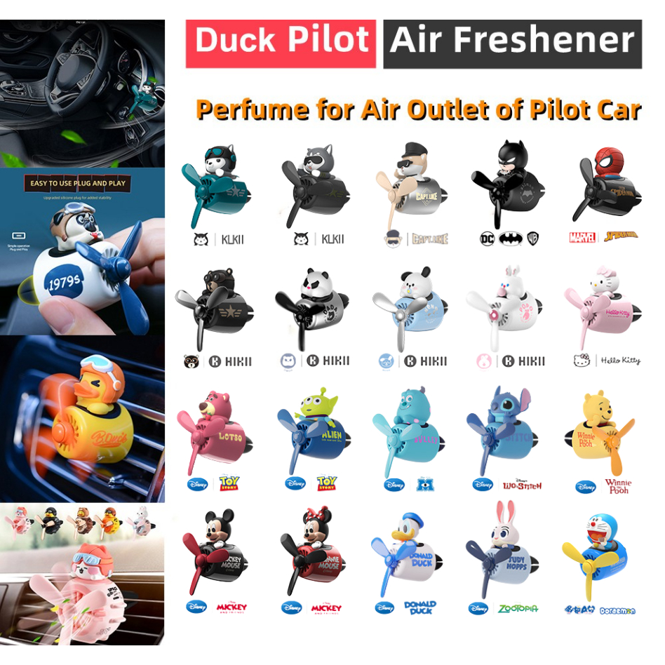 Car Air Freshener Bear Pilot Vent Perfume Air Outlet Fragrance Cute Cartoon Auto Accessories