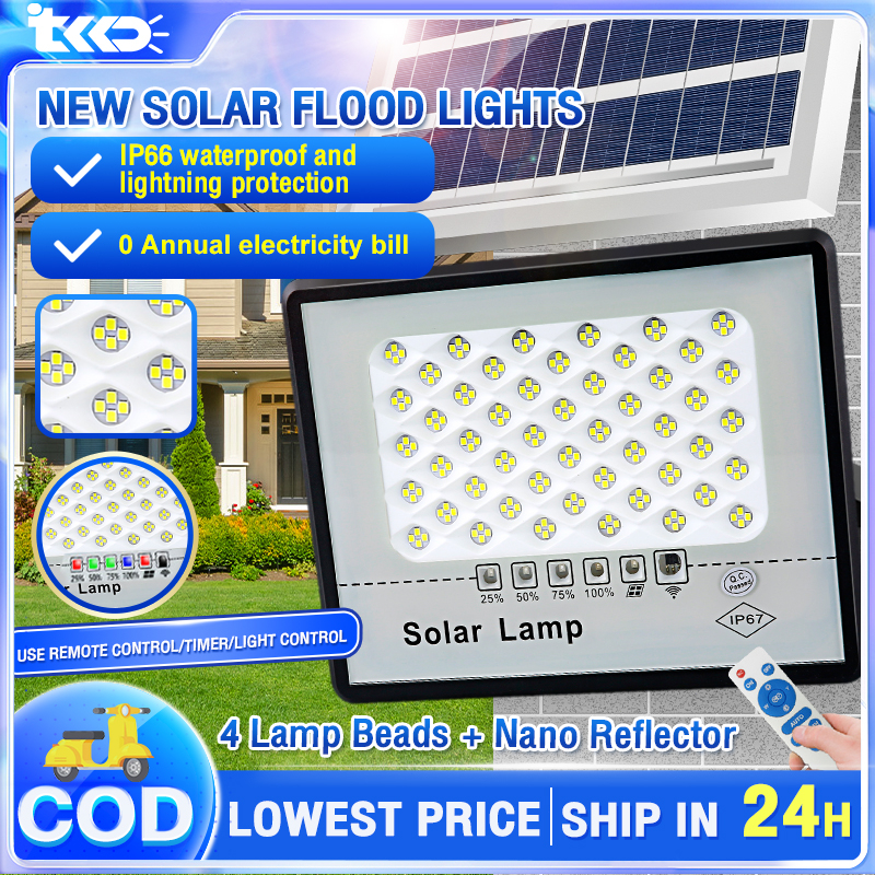 【5-year warranty】1500W Lampu Solar light Outdoor lighting Nano LED IP67 Waterproof Solar Floodlight Solar spotlight