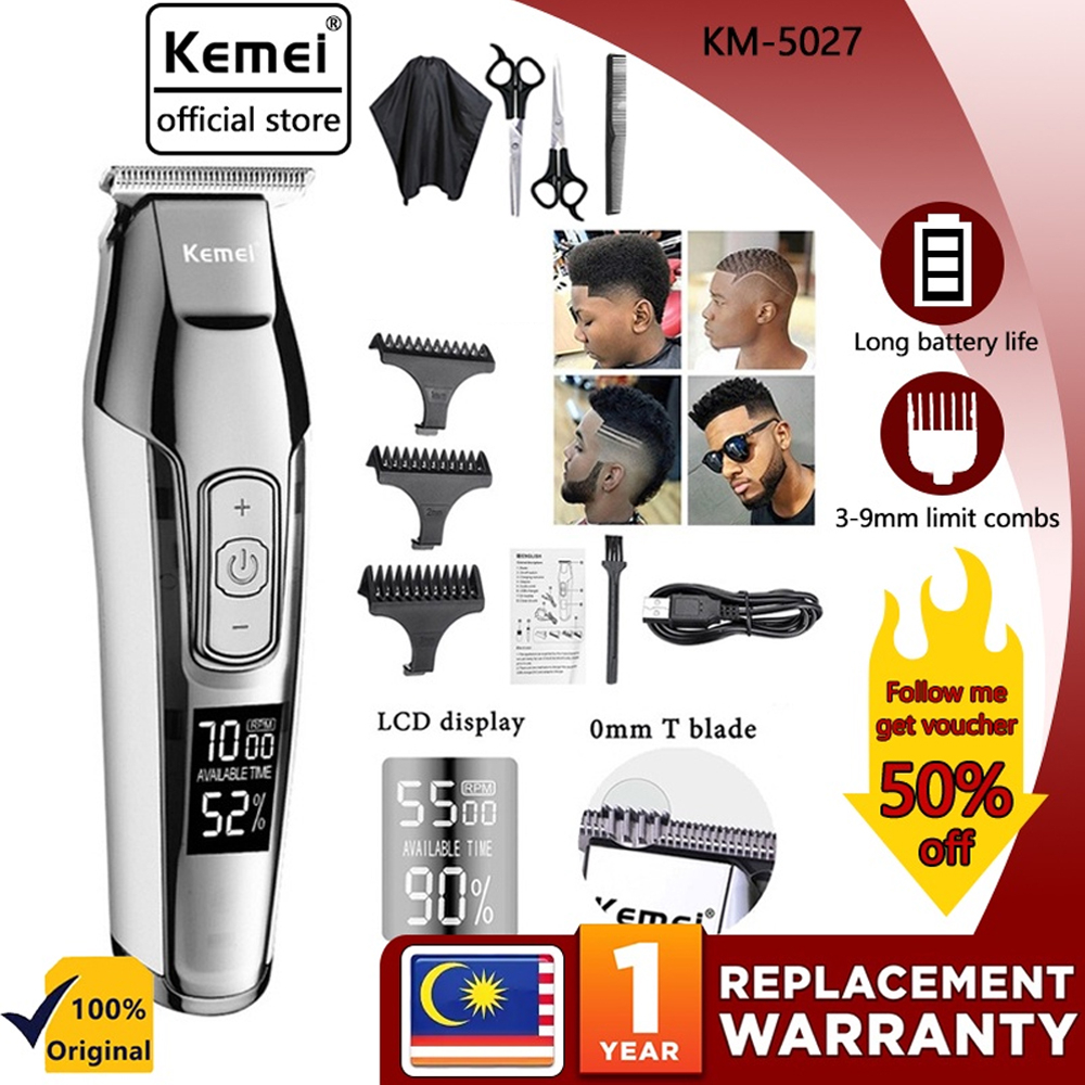 Kemei KM-5027 Electric Hair Clipper Barber Professional Hair Trimmer Beard Hair Clipper Trimmer for Men Hair Cutter Electric