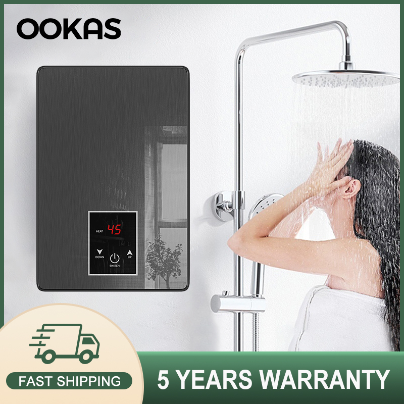 OOKAS Shower Water Heater Instant 6500W Quick-heating Electric LCD Touchscreen Water Heater High Quality Shower 即热式热水器