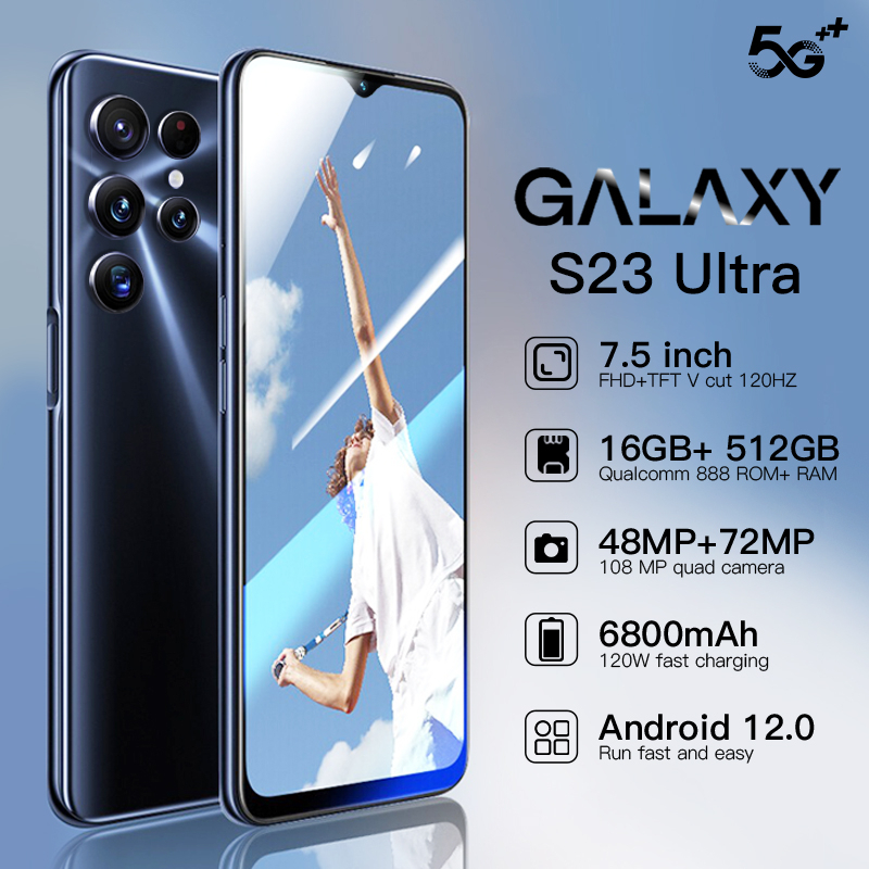 ​5G Smartphone GALAXY S23 Ultra Cellphone big sale original 2023 7.5 inch Full Screen Android Mobile Phone 24MP+58MP HD Camera 12GB RAM+512GB ROM Handphone CP Sale Original 5800mAh