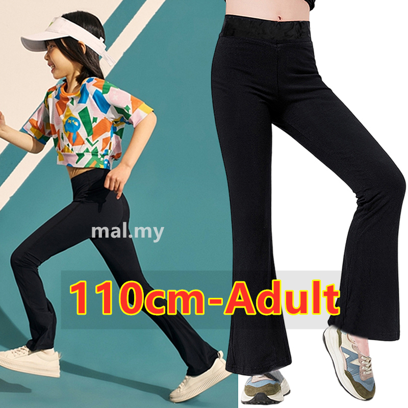 110-Adult Children Casual Bootcut Jersey Stretch Pants Leggings Girls Teenager High Waist Stretch Bell-bottoms Casual Dance Ballet Sport Flare Pants Boot Leg