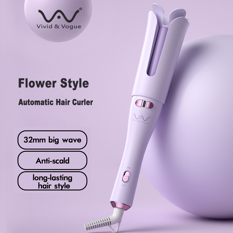 Vivid & Vogue Automatic Hair Curler Flower Style Anti-scald design Ceramic hair curler 32mm 防烫自动卷发棒022D