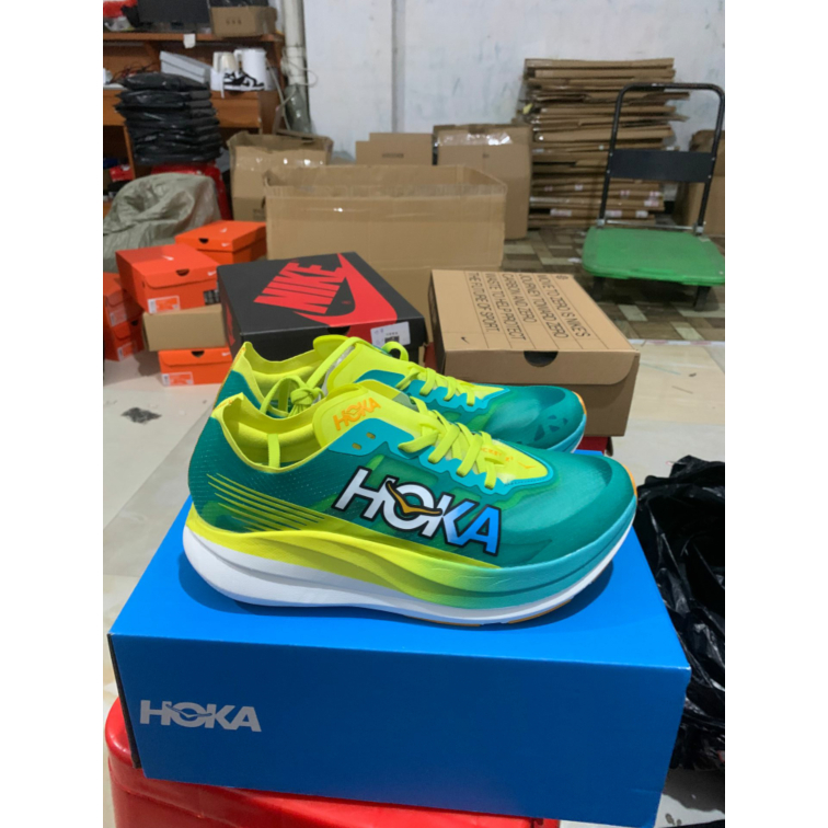 2023New HOKA ONE ONE Unisex Rocket X 2 Yellow Green Shock Absorption Running Shoes Sneakers