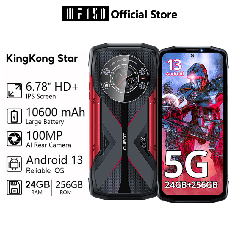 IIIF150 Cubot KingKong Star 5G 24GB+256GB 6.78" 2K Screen Rugged Smartphone