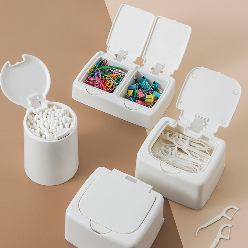 Simple Press Type Storage Box Cotton Swab Organizer Drawer Needle Thread Small Article Classification Storage Box