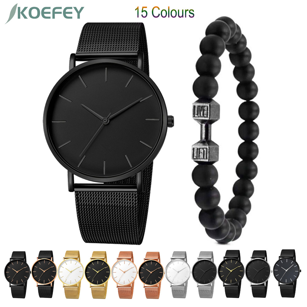 Simple Watch Unisex Woman Man Classic Luxury Ultra-thin Watches Fashion Business Alloy