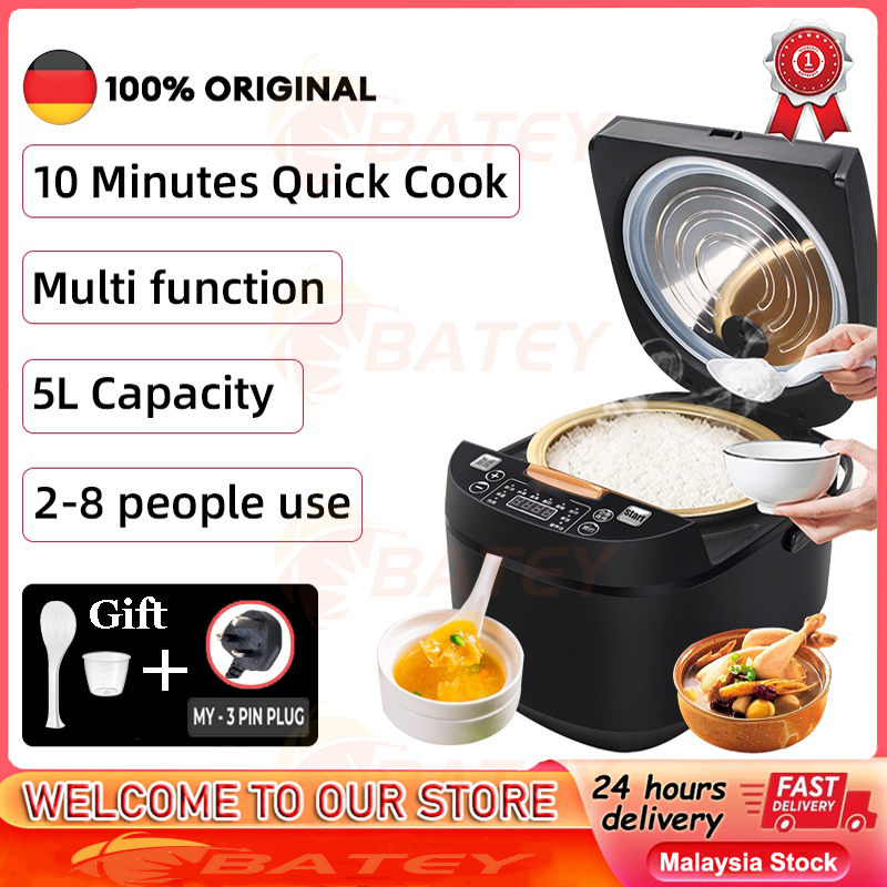 「Stock Ready In M’Sia」Rice Cooker 5.0L Periuk Nasi Multi-function Panel Electric Intelligent Fixed Time Appointment Non Stick Pot 多功能智能電飯鍋