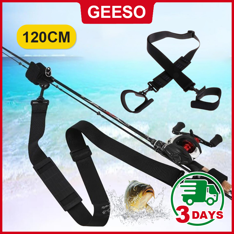 GEESO Fishing Rod Carrier Strap Sling Band Adjustable Shoulder Belt Travel Tackle Holder Tali Beg Pinggang Sling Panjang 鱼竿背带