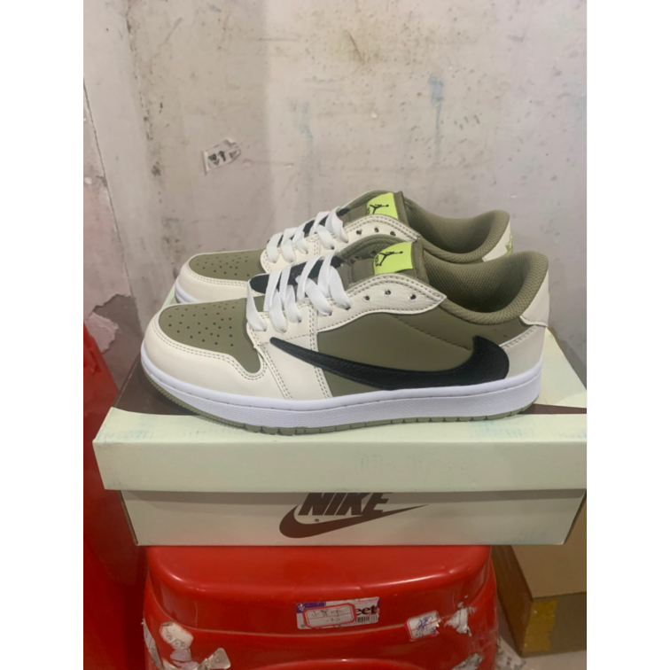 2023New Travis Scott x Air Jordan 1 Retro Low OG White Green Cactus Jack AJ1 Basketball Shoes FZ3124-200