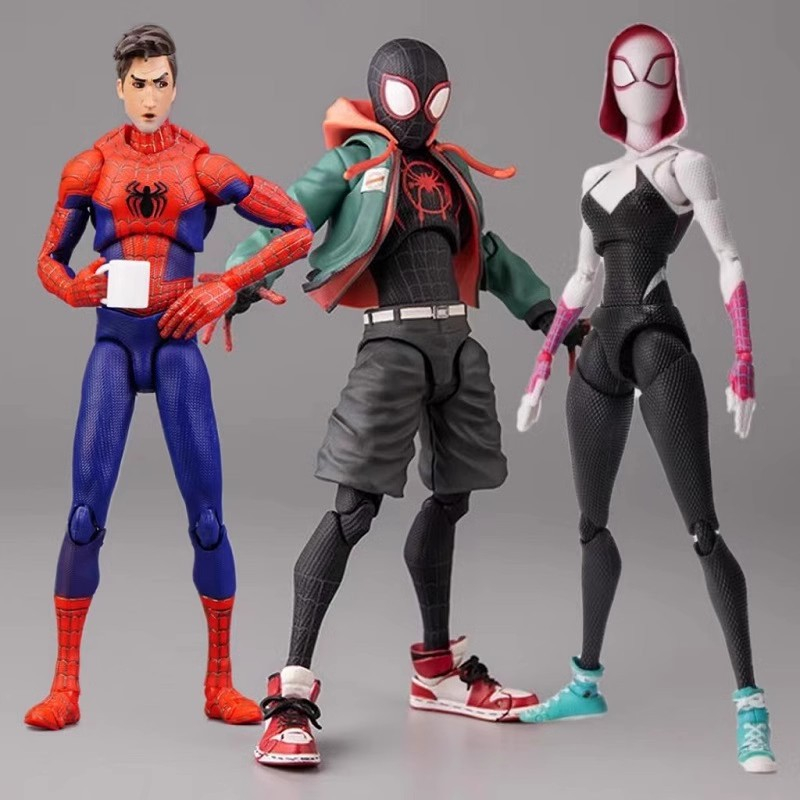 Miles Morales Marvel SpiderMan KO SV-ACTION PS4 Iron Across the Spider Verse Action Figurine Sofbinal Spider Man Change Face Articulado Action Figure Statue Across The Universe Toy