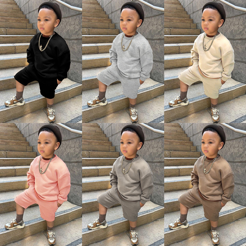 Kids Tales Boy Clothes Kids 2pcs/set sport Hoodies+shorts short sleeve suit clothing new fashion summer korean clothes