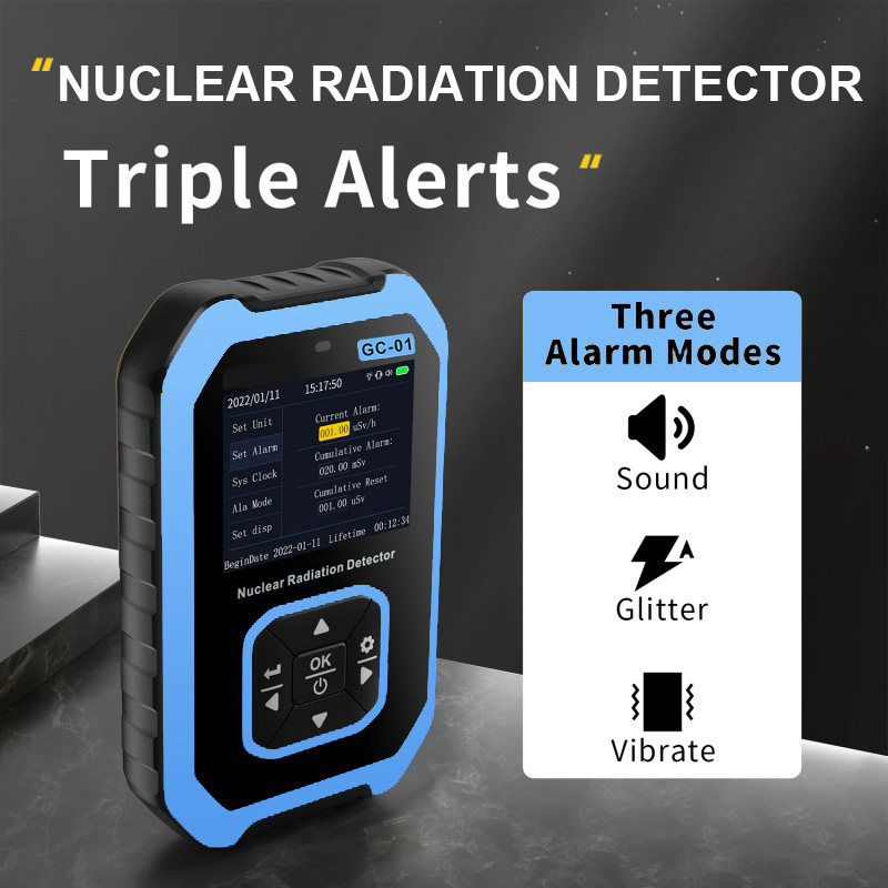 ☠ ☠ Nuclear Radiation Detector LCD Display Portable Handheld X-ray Beta β-ray Gamma γ-ray Tester Radioactive Real-Time Display Dosimeter Rechargeable Radiation Monitor Meter