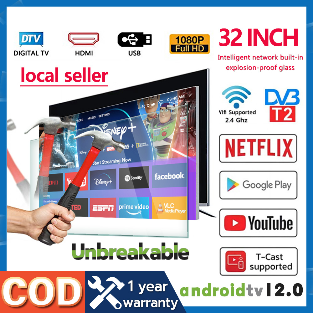 [FREE 10RM Discount]Digital TV32 Smart TV 20inch 22inch 23inch 24 inch Model 26 inch 32inch WiFi TV Flat Screen TV Murah LED HD television with VGA & HDMI &USB &AV Build in DVB-T2